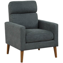 Load image into Gallery viewer, Lint Fabric Modern Accent Chair with Solid Wood Legs-Gray