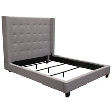 Load image into Gallery viewer, Madison Ave Tufted Wing Eastern King Bed in Light Grey Button Tufted Fabric by Diamond Sofa