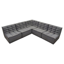 Load image into Gallery viewer, Marshall 5PC Corner Modular Sectional w/ Scooped Seat in Grey Fabric by Diamond Sofa