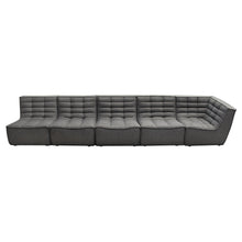 Load image into Gallery viewer, Marshall 5PC Corner Modular Sectional w/ Scooped Seat in Grey Fabric by Diamond Sofa