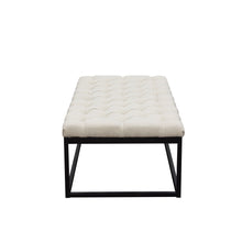 Load image into Gallery viewer, Mateo Black Powder Coat Metal Large Linen Tufted Bench by Diamond Sofa - Desert Sand Linen