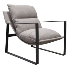 Load image into Gallery viewer, Miller Sling Accent Chair in Grey Fabric w/ Black Powder Coated Metal Frame by Diamond Sofa
