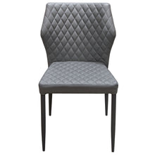Load image into Gallery viewer, Milo 4-Pack Dining Chairs in Grey Diamond Tufted Leatherette with Black Powder Coat Legs by Diamond Sofa