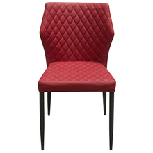 Load image into Gallery viewer, Milo 4-Pack Dining Chairs in Red Diamond Tufted Leatherette with Black Powder Coat Legs by Diamond Sofa