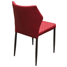 Load image into Gallery viewer, Milo 4-Pack Dining Chairs in Red Diamond Tufted Leatherette with Black Powder Coat Legs by Diamond Sofa