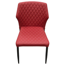 Load image into Gallery viewer, Milo 4-Pack Dining Chairs in Red Diamond Tufted Leatherette with Black Powder Coat Legs by Diamond Sofa