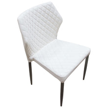 Load image into Gallery viewer, Milo 4-Pack Dining Chairs in White Diamond Tufted Leatherette with Black Powder Coat Legs by Diamond Sofa
