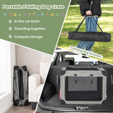 Load image into Gallery viewer, M/L/XL 3-Door Dog Crate with Removable Pad and Metal Frame-XL