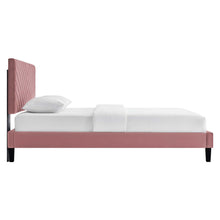 Load image into Gallery viewer, Roxanne Tapered Wood Leg Performance Velvet Queen Platform Bed by Modway