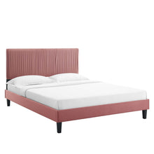 Load image into Gallery viewer, Peyton Performance Velvet Queen Platform Bed in Du