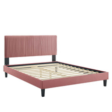 Load image into Gallery viewer, Peyton Performance Velvet Queen Platform Bed in Du
