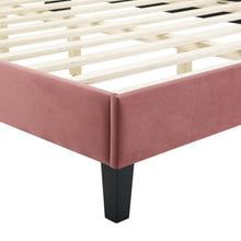 Load image into Gallery viewer, Peyton Performance Velvet Queen Platform Bed in Du