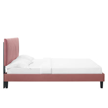 Load image into Gallery viewer, Peyton Performance Velvet Queen Platform Bed in Du