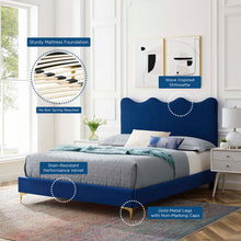 Load image into Gallery viewer, Current Performance Velvet Twin Platform Bed in Na