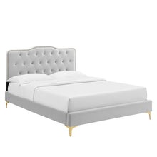 Load image into Gallery viewer, Amber Tufted Performance Velvet Twin Platform Bed by Modway
