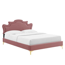 Load image into Gallery viewer, Neena Performance Velvet Twin Bed in Dusty Rose