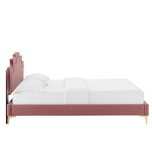 Load image into Gallery viewer, Neena Performance Velvet Twin Bed in Dusty Rose