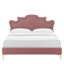 Load image into Gallery viewer, Neena Performance Velvet Twin Bed in Dusty Rose