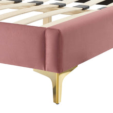 Load image into Gallery viewer, Neena Performance Velvet Twin Bed in Dusty Rose