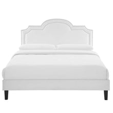 Load image into Gallery viewer, Aviana Performance Velvet King Bed in White
