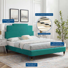 Load image into Gallery viewer, Lindsey Twin Platform Bed in Teal