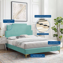 Load image into Gallery viewer, Lindsey King Platform Bed in Mint