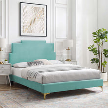 Load image into Gallery viewer, Lindsey King Platform Bed in Mint