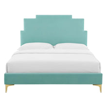 Load image into Gallery viewer, Lindsey King Platform Bed in Mint