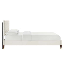 Load image into Gallery viewer, Leah Chevron Tufted Performance Velvet Queen Platform Bed by Modway