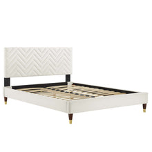 Load image into Gallery viewer, Leah Chevron Tufted Performance Velvet Queen Platform Bed by Modway