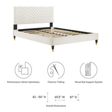 Load image into Gallery viewer, Leah Chevron Tufted Performance Velvet Queen Platform Bed by Modway