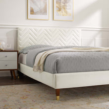 Load image into Gallery viewer, Leah Chevron Tufted Performance Velvet Queen Platform Bed by Modway