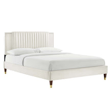 Load image into Gallery viewer, Zahra Channel Tufted Queen Platform Bed