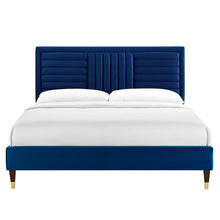 Load image into Gallery viewer, Sofia Channel Tufted Performance Velvet Queen Platform Bed by Modway
