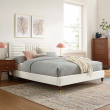 Load image into Gallery viewer, Sofia Channel Tufted Performance Velvet Queen Platform Bed by Modway