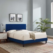 Load image into Gallery viewer, Leah Chevron Tufted Performance Velvet Queen Platform Bed by Modway