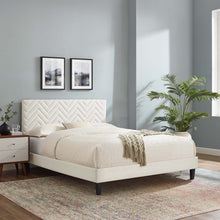 Load image into Gallery viewer, Leah Chevron Tufted Performance Velvet Queen Platform Bed by Modway