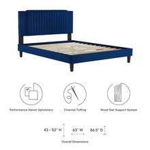 Load image into Gallery viewer, Zahra Channel Tufted Performance Velvet Queen Platform Bed by Modway