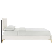 Load image into Gallery viewer, Leah Chevron Tufted Performance Velvet Queen Platform Bed by Modway