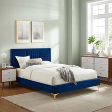 Load image into Gallery viewer, Sofia Channel Tufted Performance Velvet Queen Platform Bed by Modway