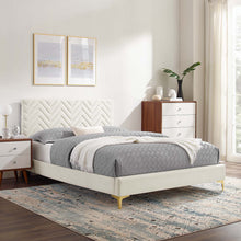 Load image into Gallery viewer, Leah Chevron Tufted Performance Velvet Twin Platform Bed by Modway