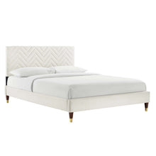 Load image into Gallery viewer, Leah Chevron Tufted Performance Velvet Twin Platform Bed by Modway