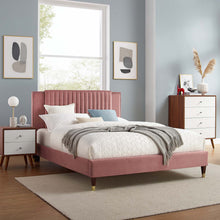 Load image into Gallery viewer, Zahra Channel Tufted Performance Velvet Twin Platform Bed by Modway