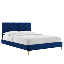 Load image into Gallery viewer, Leah Chevron Tufted Performance Velvet Full Platform Bed by Modway