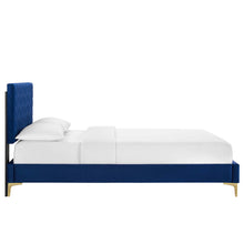Load image into Gallery viewer, Leah Chevron Tufted Performance Velvet Full Platform Bed by Modway