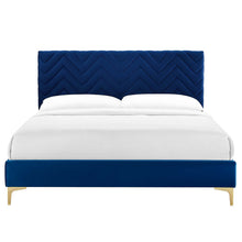 Load image into Gallery viewer, Leah Chevron Tufted Performance Velvet Full Platform Bed by Modway