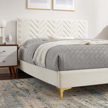 Load image into Gallery viewer, Leah Chevron Tufted Performance Velvet Full Platform Bed by Modway