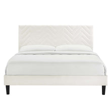 Load image into Gallery viewer, Leah Chevron Tufted Performance Velvet Full Platform Bed by Modway