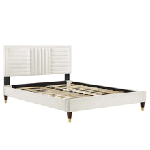 Load image into Gallery viewer, Sofia Channel Tufted Performance Velvet King Platform Bed by Modway