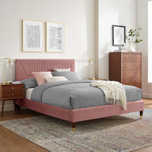 Load image into Gallery viewer, Yasmine Channel Tufted Performance Velvet King Platform Bed by Modway